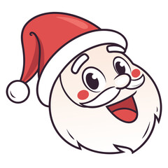 Cute Santa Claus face vector icon Christmas