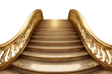 Golden staircase represents the journey toward success in business and achievement in life with a luxurious design