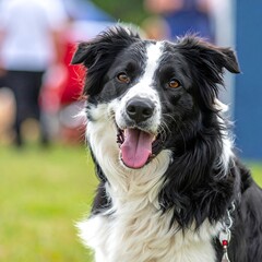 Fototapeta premium Close-up of a happy Border Collie
