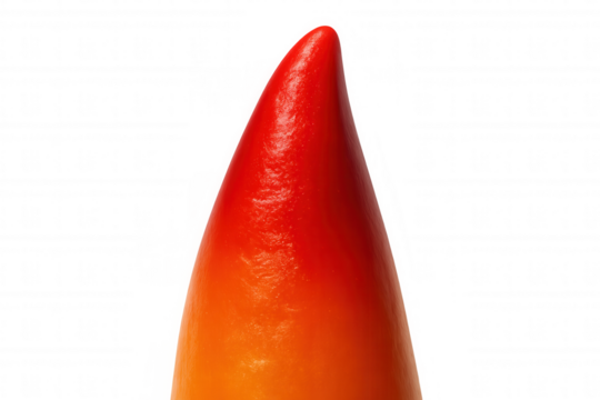 Red orange gradient cone shape, smooth surface, soft transitions, point at top, transparent background - Powered by Adobe