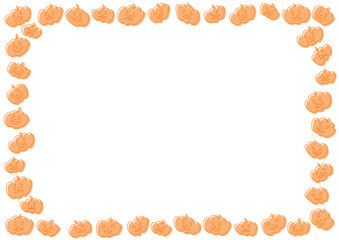 ハロウィンのかわいいカボチャ模様フレームイラスト