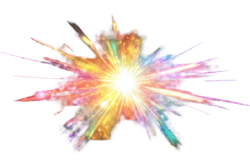 Burst of colorful light rays illuminating a dark background, creating a vibrant and dynamic atmosphere at any time