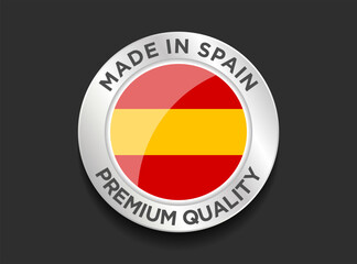 Made in the Spain labels icon, made in the Spain logo, Spain flag , Spain product emblem, Vector illustration