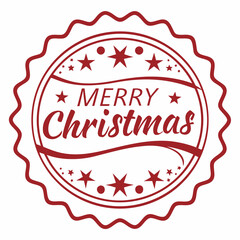 Red Merry Christmas Badge Icon Vector holiday celebration