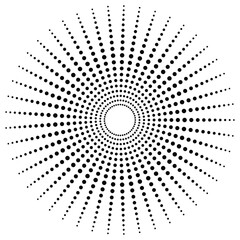 Abstract Circular Dot Pattern  Hypnotic Geometric Optical Illusion with Radiating Lines and Symmetrical Design . Minimalist Black and White Radial Halftone Background for Art, Science, or Meditation 3
