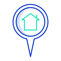 home map outline color icon design