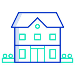 big house outline color icon design