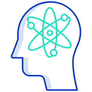 science mind outline color icon design