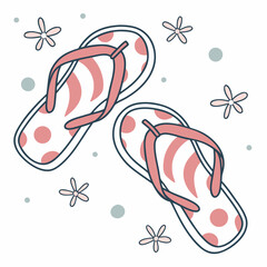 Cute pastel flip flops with polka dots and flowers