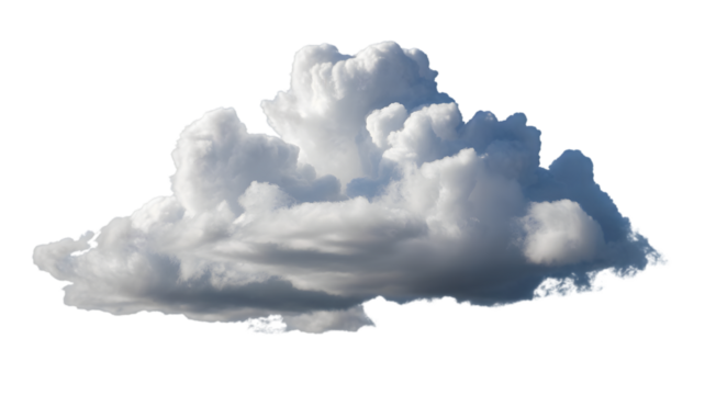 Fluffy Cumulus Cloud on White Background