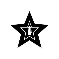 silver star on black