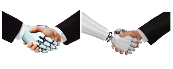 Human and Robot Handshake PNG — Artificial Intelligence Partnership Concept