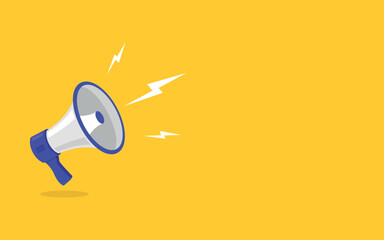 Megaphone vector illustration. Concept of join us, job vacancy and announcement for website and promotion banners. Vector illustration in flat design