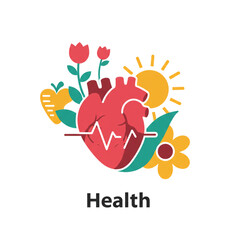 Promoting heart health and wellness with vibrant design elements representing vitality, nature, and positive energy, for a healthy lifestyle message