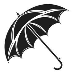 Black umbrella graphic on white background vector