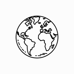 Globe Icon – Global Network and Worldwide Connectivity Symbol