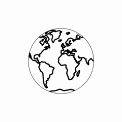 Globe Icon – Global Network and Worldwide Connectivity Symbol