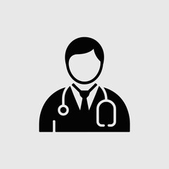 Doctor Figure Icon – Healthcare and Medical Professional Symbol