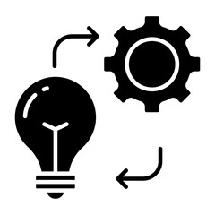 A solid design icon of idea generation