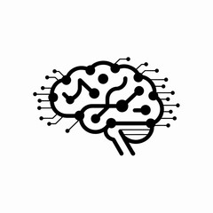 AI Brain Icon – Artificial Intelligence and Machine Learning Symbol
