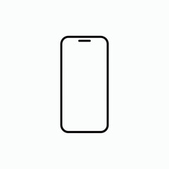 black smartphone isolated on white background