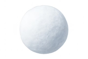 Snowball forming round white sphere on transparent background