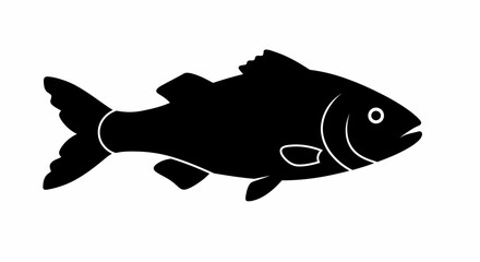 Silhouette of a healthy carp fish with detailed scales and fins swimming gracefully representing aquatic life and nature vector