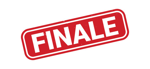 Finale stamp, Finale sign on red ink, Finale grunge stamp, Finale seal, Finale sticker, Finale distressed texture on white background