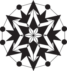 black and white abstract background Star Geometry Abstract Mandala