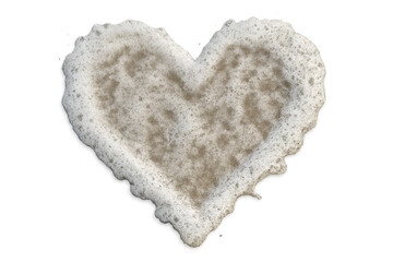 Fototapeta premium Heart shape formed by ocean foam on sand