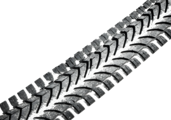 Close-up diagonal image of bicycle tire tread marks 