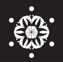 abstract background with flowers Black Background Floral Mandala