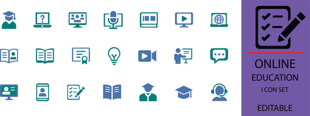 A online education icon vector illustration .