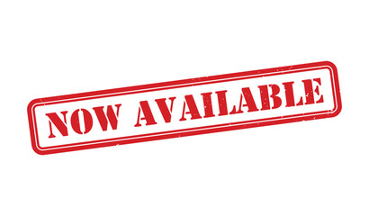 Now Available stamp, Now Available sign on red ink, Now Available grunge stamp, Now Available seal, Now Available sticker, Now Available distressed texture on white background
