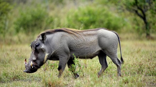 Warzenschwein in freier Wildnis &ndash;  Wildtier im nat&uuml;rlichen Lebensraum