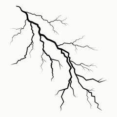 Black abstract lightning bolt graphic on white background 1