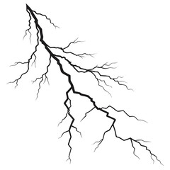 Black abstract lightning bolt graphic on white background 2