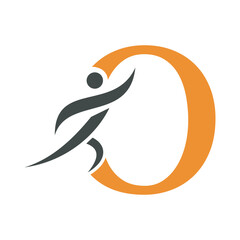 Initial Fitness Logo combine with letter O vector template