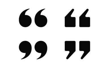 Black Quotation Marks on White quote symbols punctuation On Transparent Background