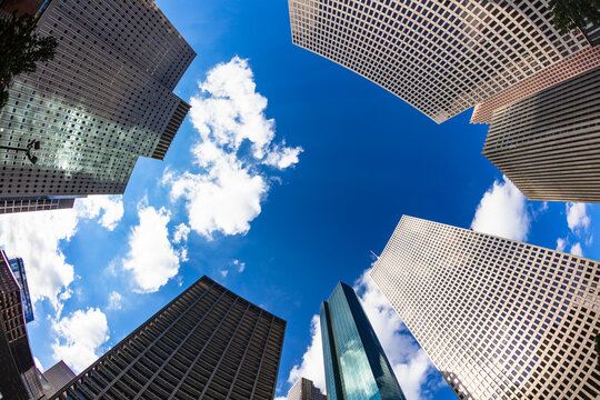 Modern downtown skyscrapers
