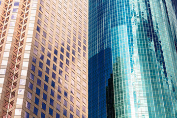 Modern downtown skyscrapers