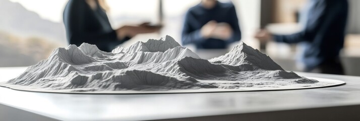 Geologists analyzing seismic wave propagation using a detailed 3d mountain model, discussing potential earthquake scenarios and geological impact
