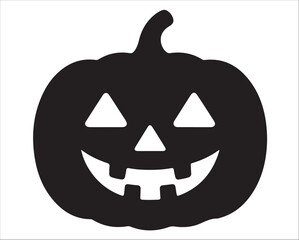 Halloween pumpkin silhouette jack-o’-lantern vector illustration for spooky design