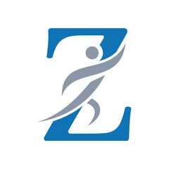 Initial Fitness Logo combine with letter Z vector template