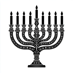 jewish menorah with candles