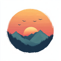 sunset in mountains