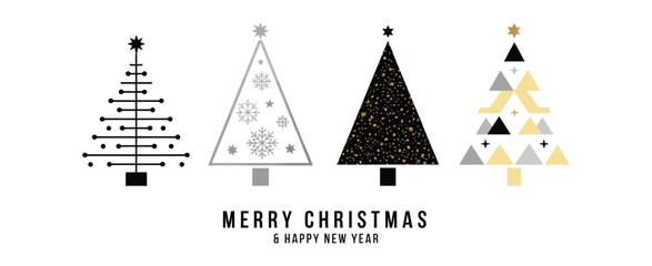 Christmas Card Background with Abstract Gold and Black Tree Decoration – Festive Holiday Design for Seasonal Greeting Cards, Invitations, Posters, and Celebration Projects
