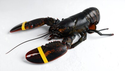 A Close-Up Photograph of a Fresh, Raw Lobster on a Clean White Background