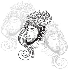 hand drawn illutration beauty women 