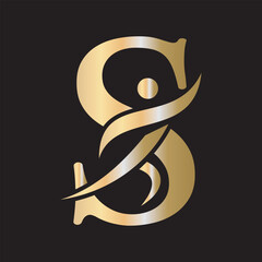 Initial Fitness Logo combine with letter S vector template